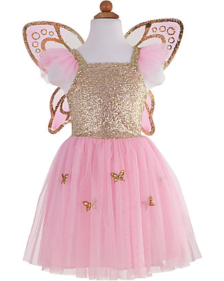 Great Pretenders Butterfly Girl Fancy Dress, Gold/Pink with Glitter - Includes dress and wings! Dressing Up & Role Play