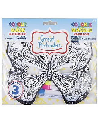 Great Pretenders Colour a Mask Butterfly - Includes 3 Marks Dressing Up & Role Play