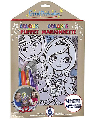 Great Pretenders Colour a Puppet - Castle Set - Includes 6 Markers Colouring Activities