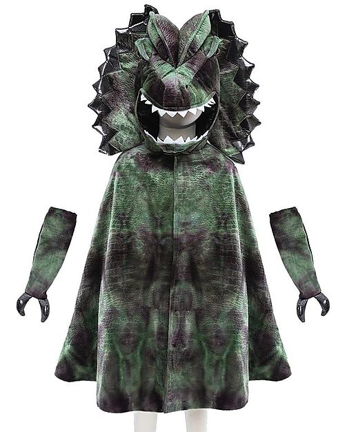 Great Pretenders Dinosaur Cape - Green Mix - Headdress and Claws Included! - 4-6 years Dressing Up & Role Play