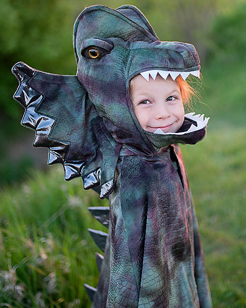 Great Pretenders Dinosaur Cape - Green Mix - Headdress and Claws Included! - 4-6 years Dressing Up & Role Play