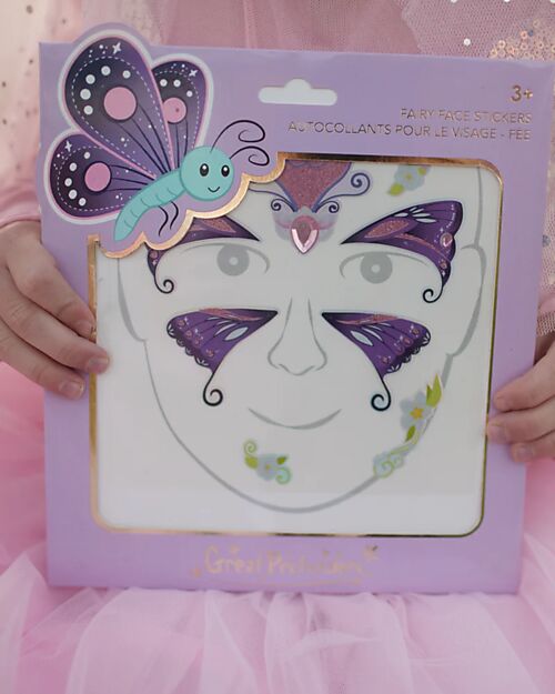 Great Pretenders Face Stickers - Butterfly Fairy - Purple Dressing Up & Role Play
