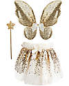 Great Pretenders Gold Sequins Set Costume - Skirt/Wings/Wand - 4/6 Years Old Dressing Up & Role Play