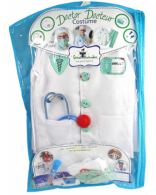 Great Pretenders Green Doctor with Accessories Set - 8 Pieces Dressing Up & Role Play