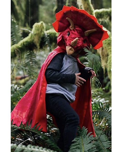 Great Pretenders Hooded Dinosaur Cape - Triceratops - Red - 4/5 Years Old Dressing Up & Role Play