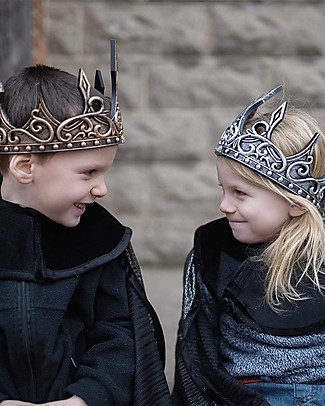 Great Pretenders Medieval Crown for King or Queen - Silver/Black Dressing Up & Role Play