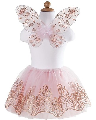 Great Pretenders Princess Dress - Rose/Gold with Glitter - Includes Tutu and Wings! Dressing Up & Role Play