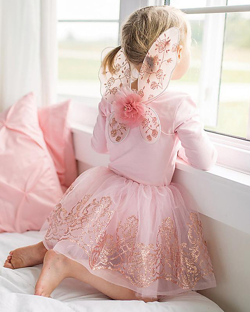 Great Pretenders Princess Dress - Rose/Gold with Glitter - Includes Tutu and Wings! Dressing Up & Role Play
