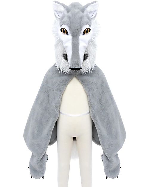Great Pretenders Wolf Cape - Light Grey - 2/3 Years Old Dressing Up & Role Play