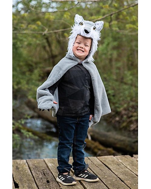 Great Pretenders Wolf Cape - Light Grey - 2/3 Years Old Dressing Up & Role Play