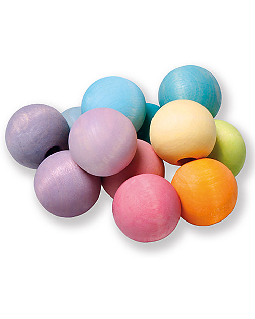 Grimm's Beads Grasper, Pastel Color - Safe fun for babies Montessori Toys