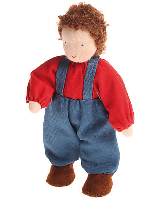 Grimm's Brown-haired Boy Doll - Handpainted Story Making Games
