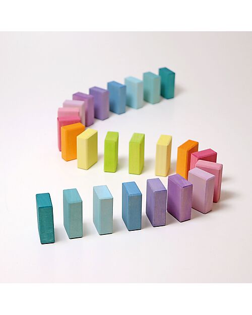 Grimm's Building Block Duo Set - Pastel - 100% FSC Wood Wooden Blocks and Construction Sets