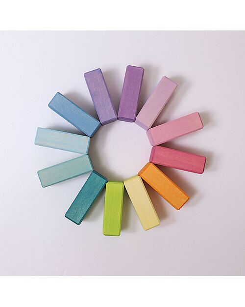 Grimm's Building Block Duo Set - Pastel - 100% FSC Wood Wooden Blocks and Construction Sets
