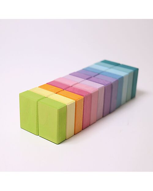 Grimm's Building Block Duo Set - Pastel - 100% FSC Wood Wooden Blocks and Construction Sets