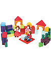 Grimm's Building Geo-Blocks - 60 pieces - Create colourful sculptures! Wooden Blocks and Construction Sets
