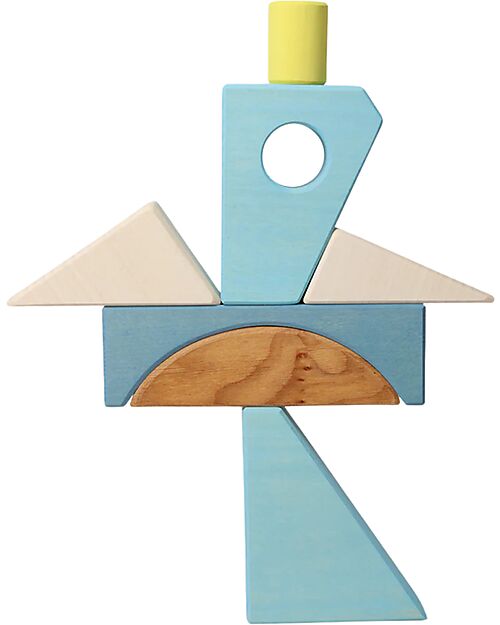 Grimm's Building Set Blue - Wood - 1+ years Montessori Toys