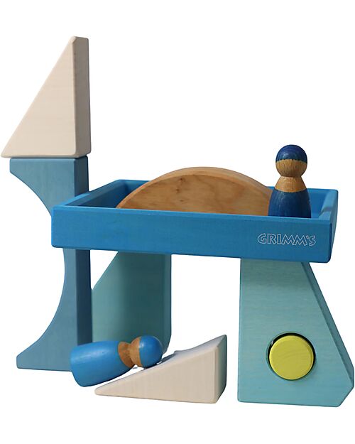 Grimm's Building Set Blue - Wood - 1+ years Montessori Toys