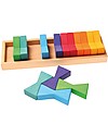 Grimm's Building Set Double Trapezoid - 14 pieces - Create colourful sculptures! Wooden Blocks and Construction Sets