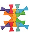 Grimm's Building Set Double Trapezoid - 14 pieces - Create colourful sculptures! Wooden Blocks and Construction Sets