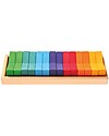 Grimm's Building Set Double Trapezoid - 14 pieces - Create colourful sculptures! Wooden Blocks and Construction Sets