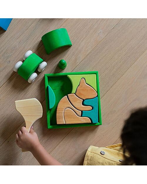 Grimm's Building Set Green - Wood - 1+ years Montessori Toys