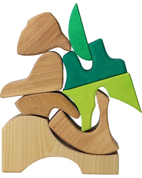 Grimm's Building Set Green - Wood - 1+ years Montessori Toys