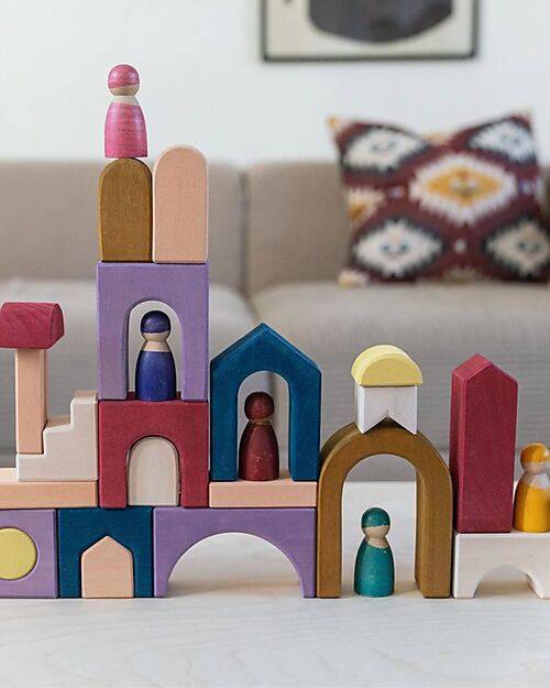 Grimm's Building Set Panorama - Multicolor- 1+ years Wooden Blocks and Construction Sets