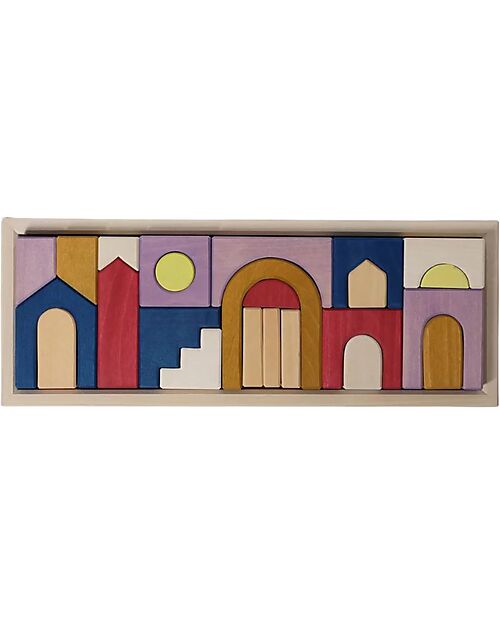 Grimm's Building Set Panorama - Multicolor- 1+ years Wooden Blocks and Construction Sets