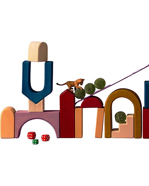 Grimm's Building Set Panorama - Multicolor- 1+ years Wooden Blocks and Construction Sets