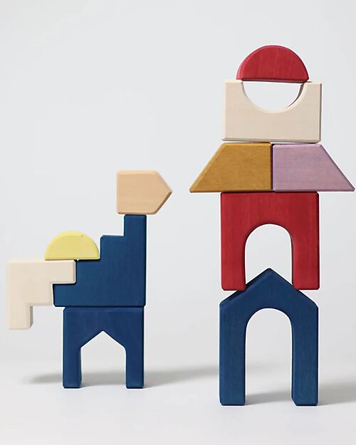 Grimm's Building Set Panorama - Multicolor- 1+ years Wooden Blocks and Construction Sets