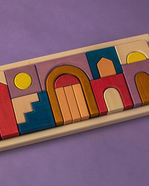Grimm's Building Set Panorama - Multicolor- 1+ years Wooden Blocks and Construction Sets