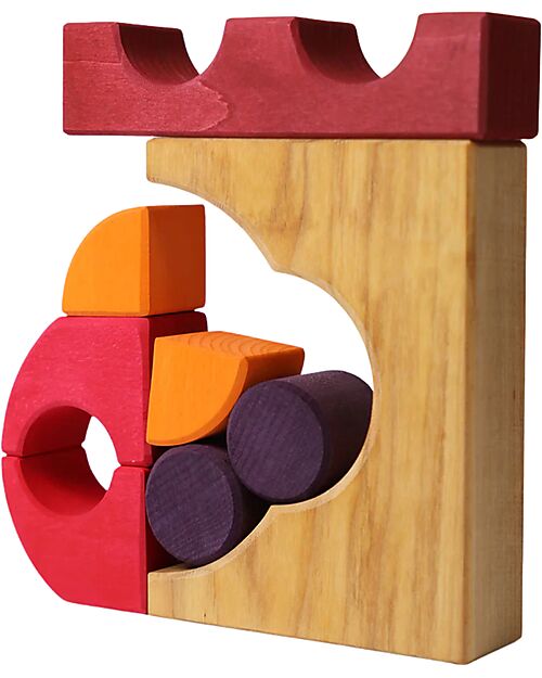 Grimm's Building Set Red - Wood - 1+ years Montessori Toys