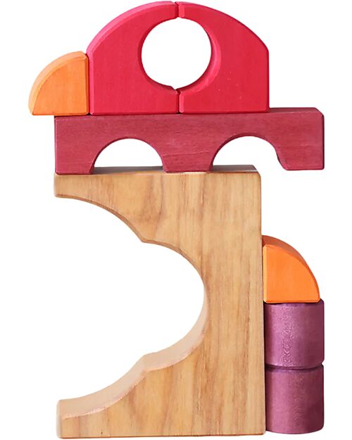 Grimm's Building Set Red - Wood - 1+ years Montessori Toys