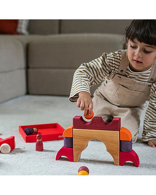 Grimm's Building Set Red - Wood - 1+ years Montessori Toys