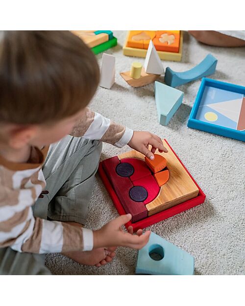 Grimm's Building Set Red - Wood - 1+ years Montessori Toys