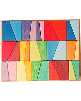 Grimm's Building Set Sloping Blocks - 30 pieces - A fun challenge! Wooden Stacking Toys