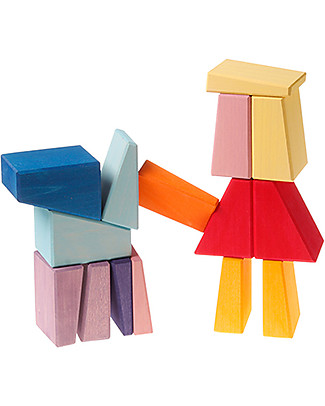 Grimm's Building Set Sloping Blocks - 30 pieces - A fun challenge! Wooden Stacking Toys