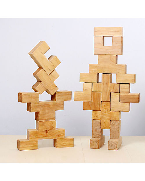 Grimm's Building Set Stairway - in Alder Wood Wooden Blocks and Construction Sets