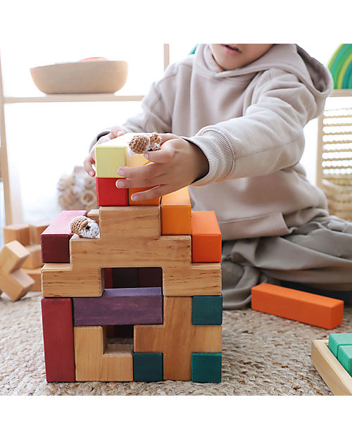 Grimm's Building Set Stairway - in Alder Wood Wooden Blocks and Construction Sets