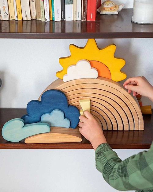Grimm's Building Set Weather - Wooden Educational Game Montessori Toys