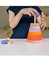 Grimm's Conical Tower - Neon Pink - Includes 10 Rings Montessori Toys