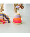 Grimm's Conical Tower - Neon Pink - Includes 10 Rings Montessori Toys