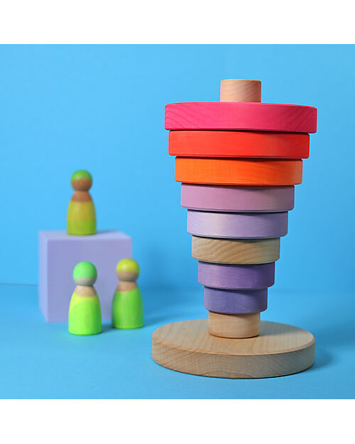Grimm's Stacking Tower - neon pink: Sort, Stack & Build