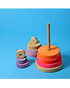 Grimm's Conical Tower - Neon Pink - Includes 10 Rings Montessori Toys