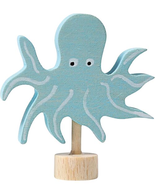 Grimm's Decorative Figure for Birthday Ring Base - Octopus - 8 cm Wooden Animals