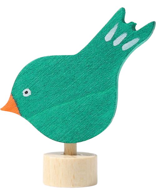 Grimm's Decorative Figure for Birthday Ring Base - Pecking Bird - 5cm Montessori Toys
