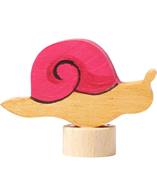 Grimm's Decorative Figure for Birthday Ring Base - Pink Snail - 4cm Montessori Toys