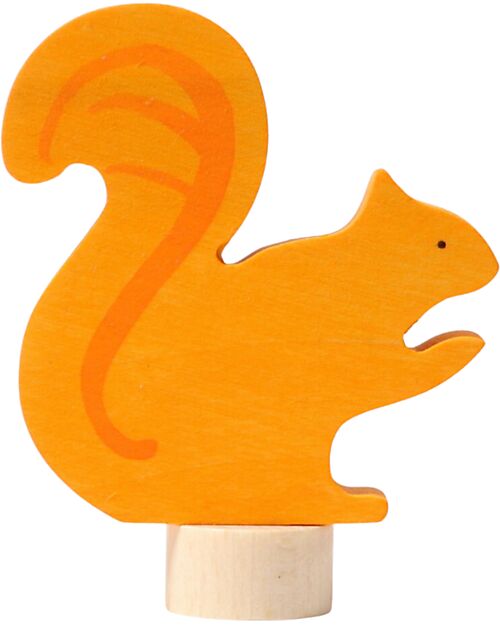 Grimm's Decorative Figure for Birthday Ring Base - Squirrel - 6 cm Wooden Animals