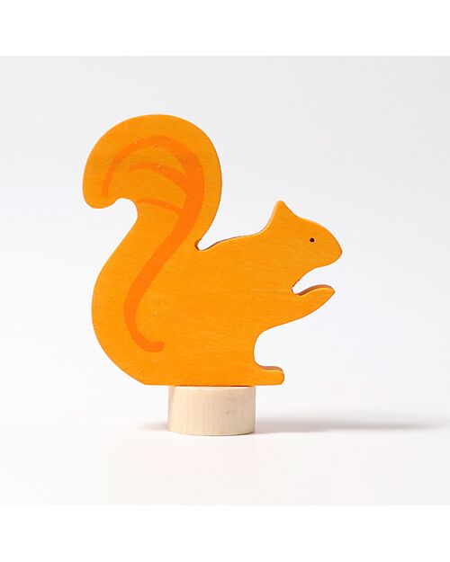 Grimm's Decorative Figure for Birthday Ring Base - Squirrel - 6 cm Wooden Animals
